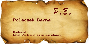 Polacsek Barna névjegykártya